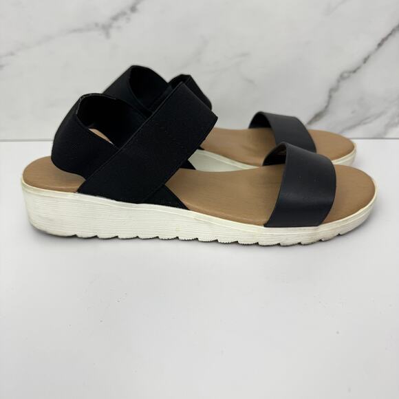 Kensie Women Everlee Casual Sandal Size 8.5 Stretch Comfort Cushion Summer Black - Picture 2 of 10